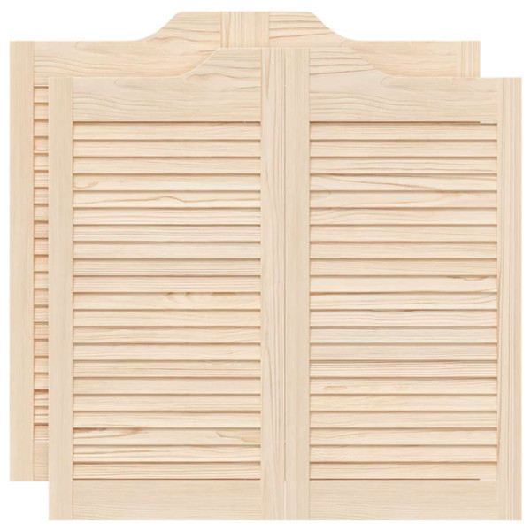Puertas batientes diseño de lamas 2 par 80x80cm madera pino M 2