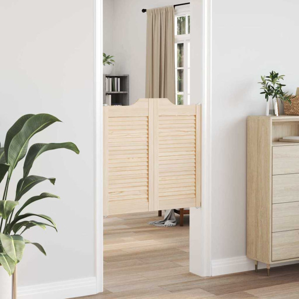 Puertas batientes diseño de lamas 2 par 80x80cm madera pino M 3