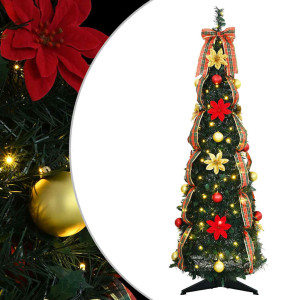 Árbol de Navidad artificial con 50 LED Verde 120 cm PVC H