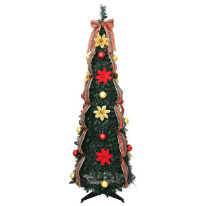 Árbol de Navidad artificial con 100 LED Verde 150 cm PVC H