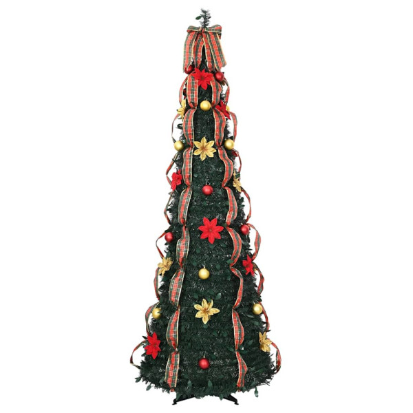 Árbol de Navidad artificial con 150 LED Verde 180 cm PVC M 4