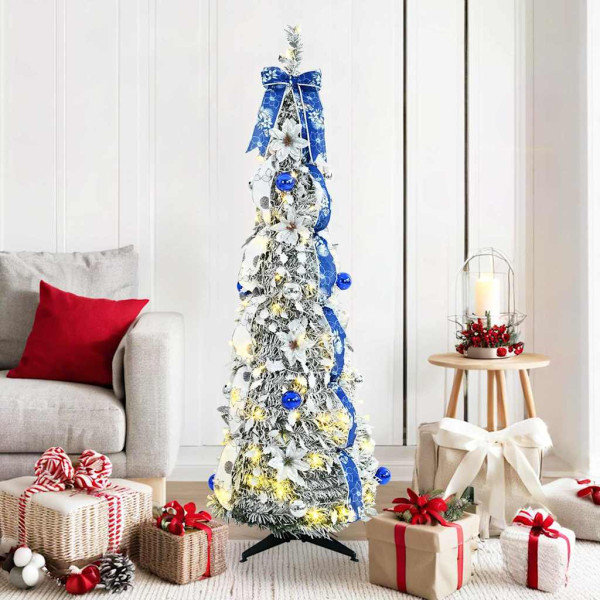 Árbol de Navidad artificial con 100 LED Verde 150 cm PVC M 5