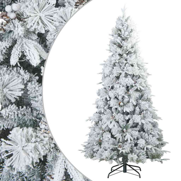 Árbol de Navidad artificial plegable cubierto de nieve 210 cm M 2