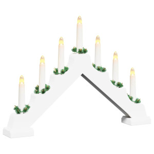 Puente de velas navideñas con 7 LED 39.5 x 5 x 29 cm H