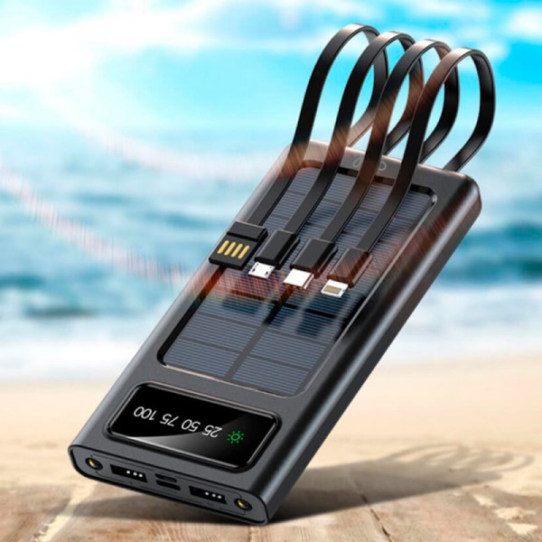 Bateria Externa Universal Power Bank 10.000 mAh + Panel Solar COOL (4 Conexiones) Negro M 4