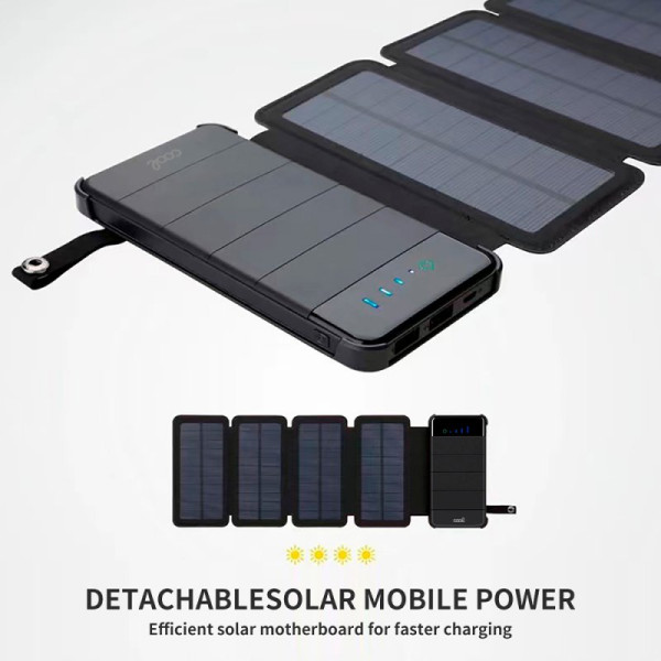 Bateria Externa Universal Power Bank Solar 10.000 mAh con 4 Paneles Solares COOL Negro M 5
