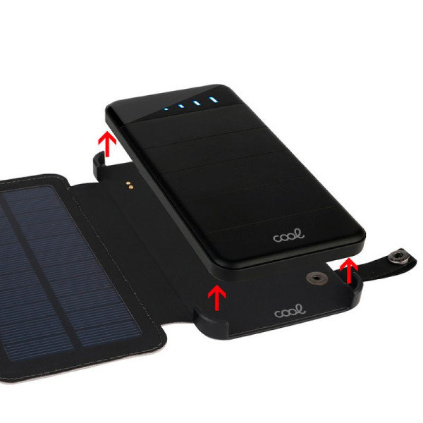 Bateria Externa Universal Power Bank Solar 10.000 mAh con 4 Paneles Solares COOL Negro M 8