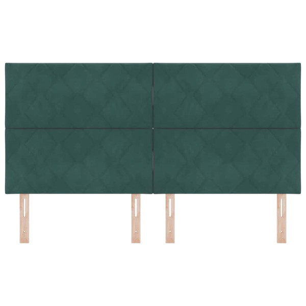 Cabecero LED Geométrico Manual Verde oscuro 180 cm Terciopelo M 5