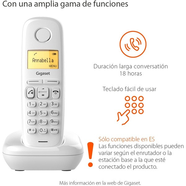 Teléfono Inalámbrico Gigaset A270 blanco M 5