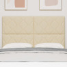 Cabecero con luces de tiras LED con cabecera Crema 160 cm tela 3