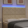 Cabecero con luces de tiras LED con cabecera Crema 160 cm tela 4