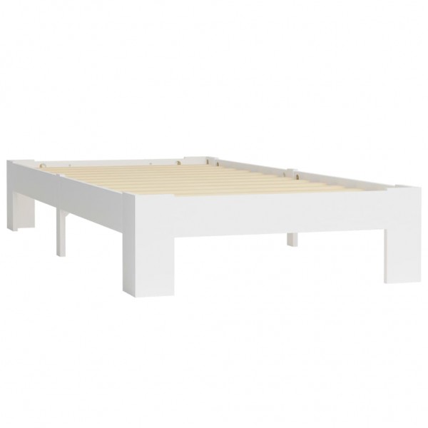 Estrutura de cama 90x200 cm pinho maciço branco M 2