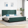 Estructura de cama Verde oscuro 200 x 200 cm Terciopelo 1