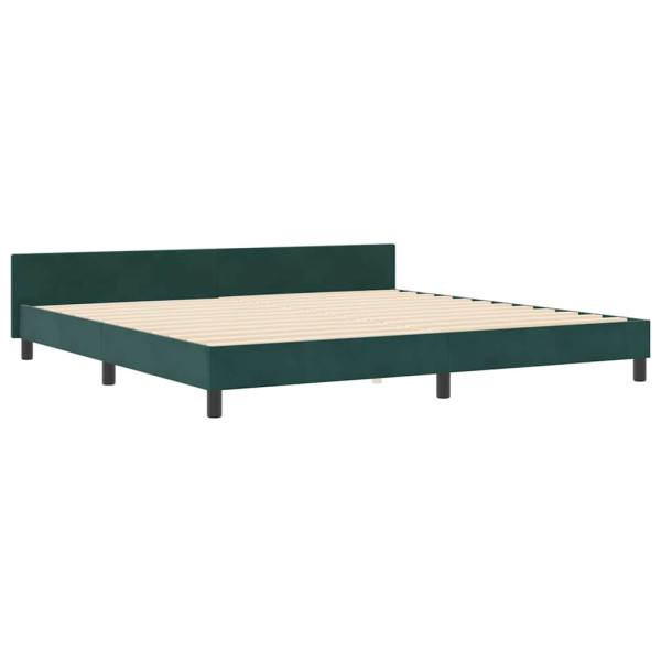 Estructura de cama Verde oscuro 200 x 200 cm Terciopelo M 2