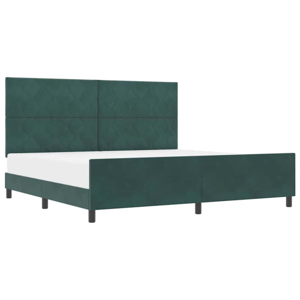 Estructura de cama Verde oscuro 200 x 200 cm Terciopelo M 3