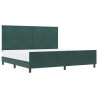Estructura de cama Verde oscuro 200 x 200 cm Terciopelo 3