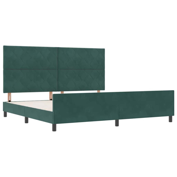 Estructura de cama Verde oscuro 200 x 200 cm Terciopelo M 5