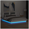 Estructura de cama con cabecero y luces LED blanco 180x200 cm 3