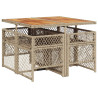 Set comedor de jardín 5 pzas con cojines ratán sintético beige 5