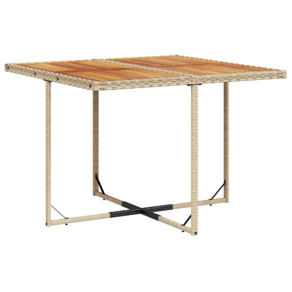 Set comedor de jardín 11 pzas con cojines ratán sintético beige M 4