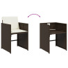 Set comedor de jardín 11 pzas y cojines ratán sintético marrón 5
