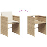 Set comedor de jardín 11 pzas con cojines ratán sintético beige 5