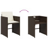 Set muebles de jardín 13 pzas y cojines ratán sintético marrón 5