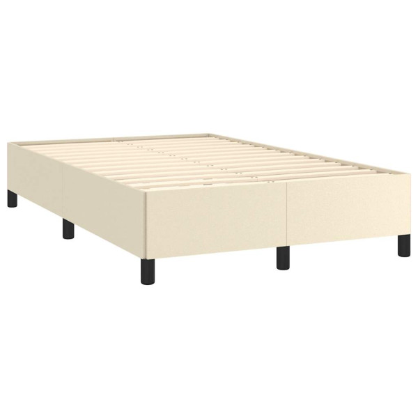 Estructura de cama sin colchón cuero sintético crema 120x190 cm M 3