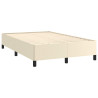 Estructura de cama sin colchón cuero sintético crema 120x190 cm 3