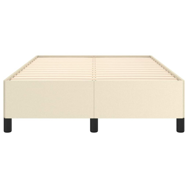 Estructura de cama sin colchón cuero sintético crema 120x190 cm M 5