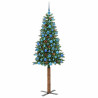 Árbol de Navidad Delgado con 300 LED con soporte Verde 180 cm 3
