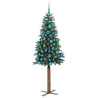 Árbol de Navidad Delgado con 300 LED con soporte Verde 180 cm 4
