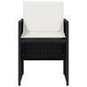 Set de muebles jardín 5 pzas con cojines ratán sintético negro 5