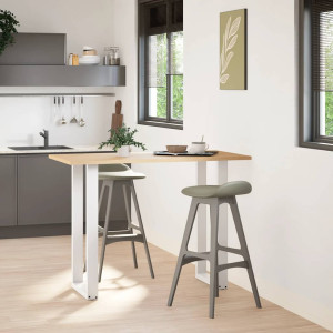 Patas para mesa de bar en forma de U (2 unidades). color blanco. 50 x 100-101 cm. acero H