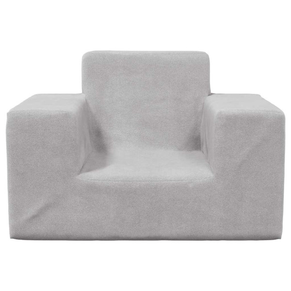 Sofá para niños felpa suave gris claro M 3
