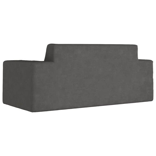 Sofá para niños de 2 plazas de felpa suave gris antracita M 5