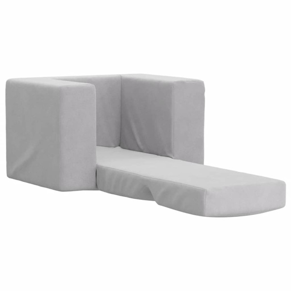 Sofá cama infantil felpa suave gris claro M 4