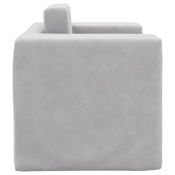 Sofá cama infantil felpa suave gris claro M 5