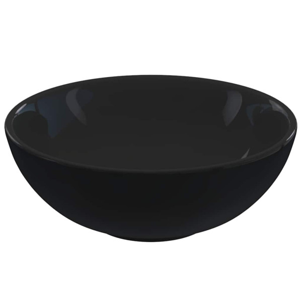 Lavabo Ø28x10 cm cerámica negro brillo D