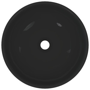 Lavabo Ø28x10 cm cerámica negro brillo H