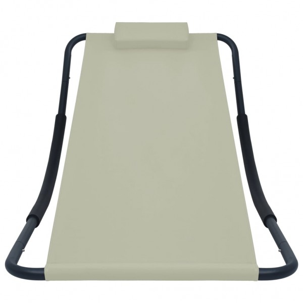 Tumbona de acero color crema 200x90 cm M 2