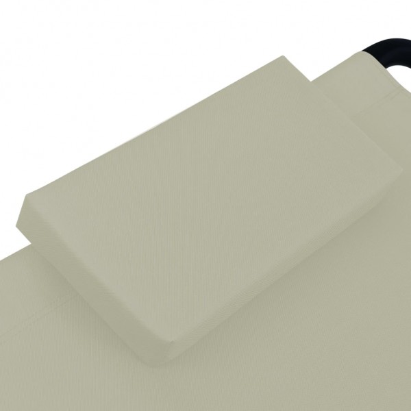 Espreguiçadeira de jardim 200x90 cm aço creme M 4