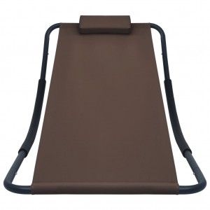 Tumbona de acero marrón 200x90 cm H