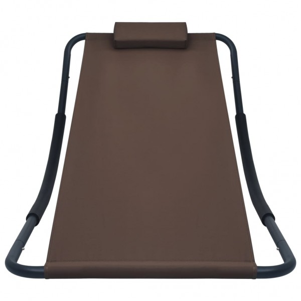 Tumbona de acero marrón 200x90 cm M 2