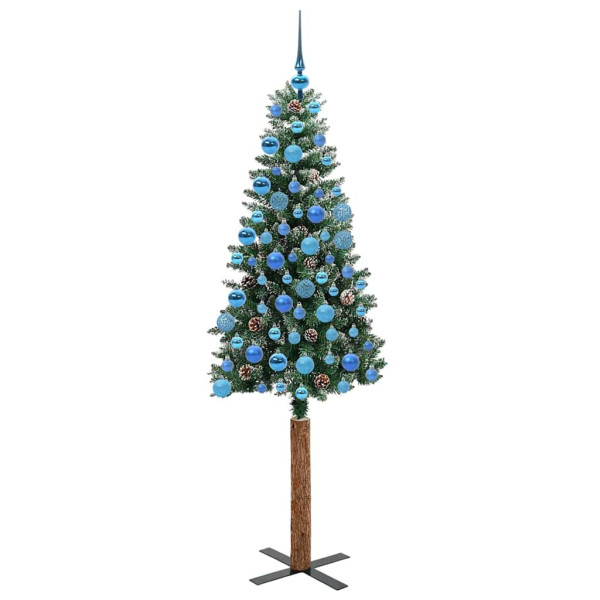 Árbol de Navidad Delgado con 300 LED con soporte Verde y 180 cm M 4
