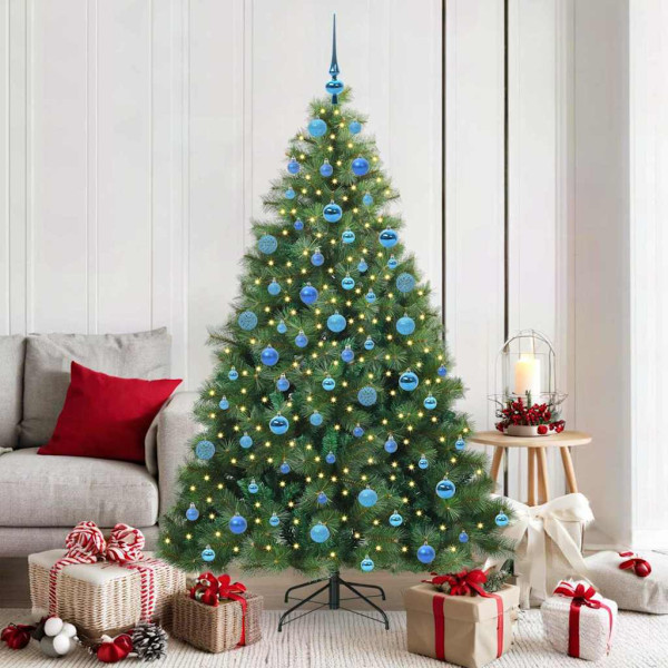 Árbol de Navidad artificial con 300 LED Verde 180 cm PE y PVC D