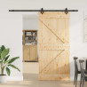 Puerta corredera con herrajes madera maciza de pino 90x210 cm 1