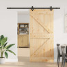 Puerta corredera con herrajes madera maciza de pino 100x210 cm 3