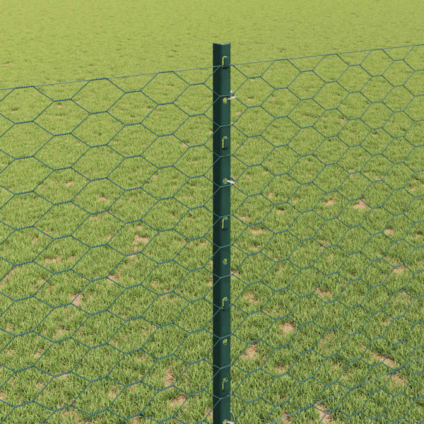 Reja con postes Verde 1.4 x 25 m Acero M 4