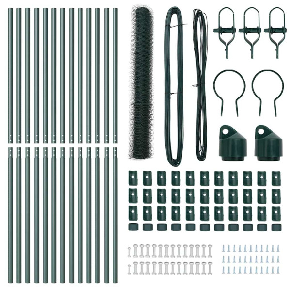 Reja con postes Verde 1.4 x 25 m Acero recubierto de PVC M 5